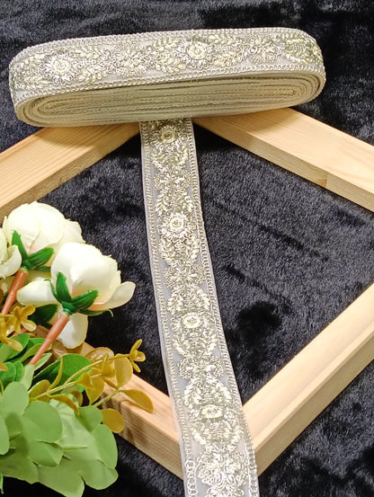 Embroidery Lace Jari Border JA14320