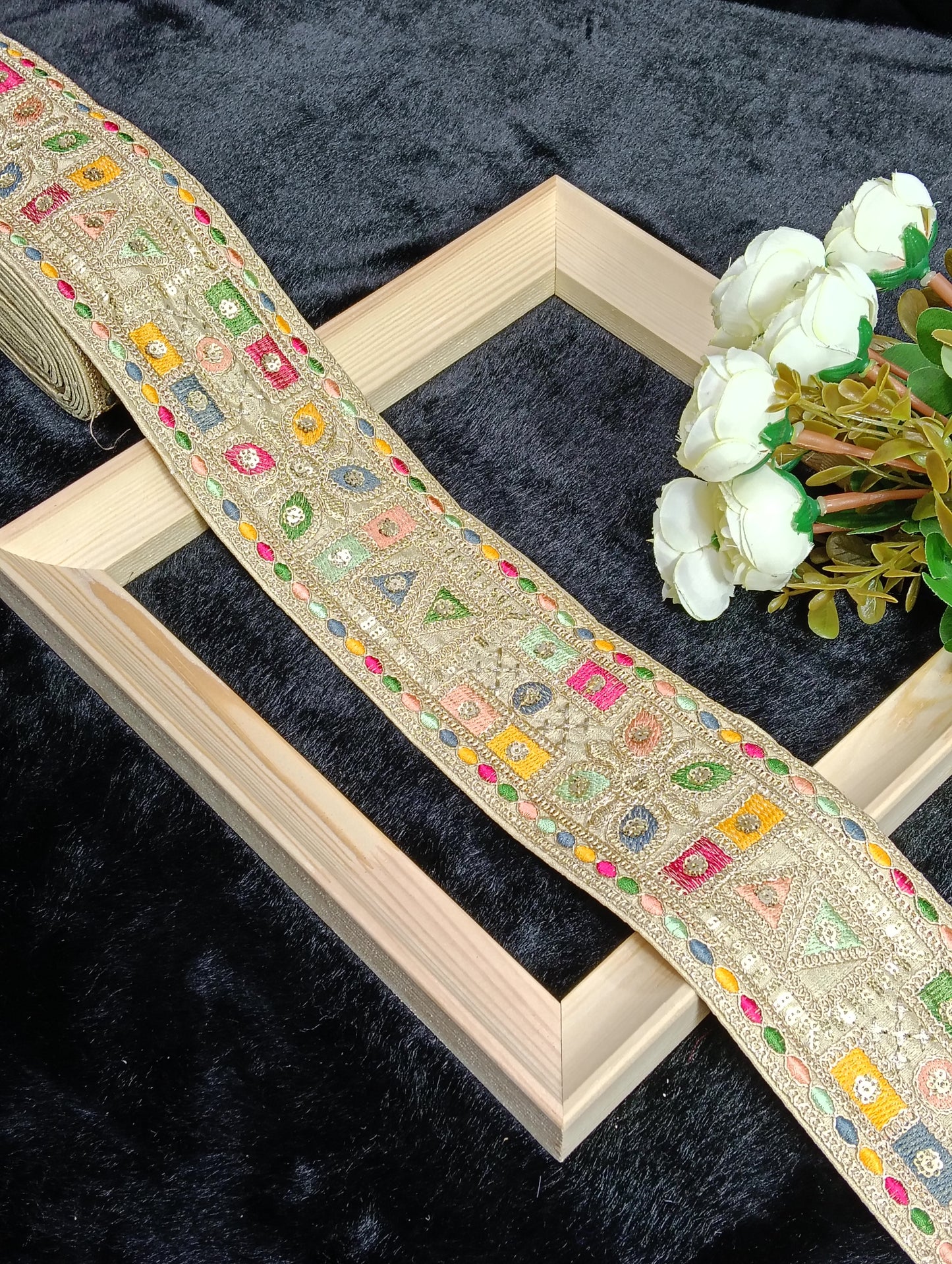 Embroidery Lace Jari Border JA13848