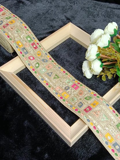 Embroidery Lace Jari Border JA13848