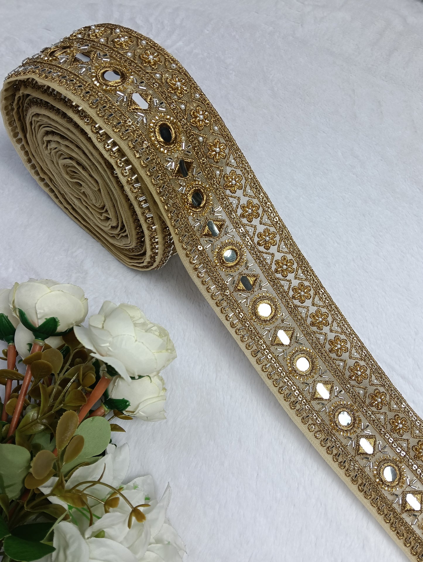 Authentic Mirror-Work Lace — Vibrant Festive Styling ha6512