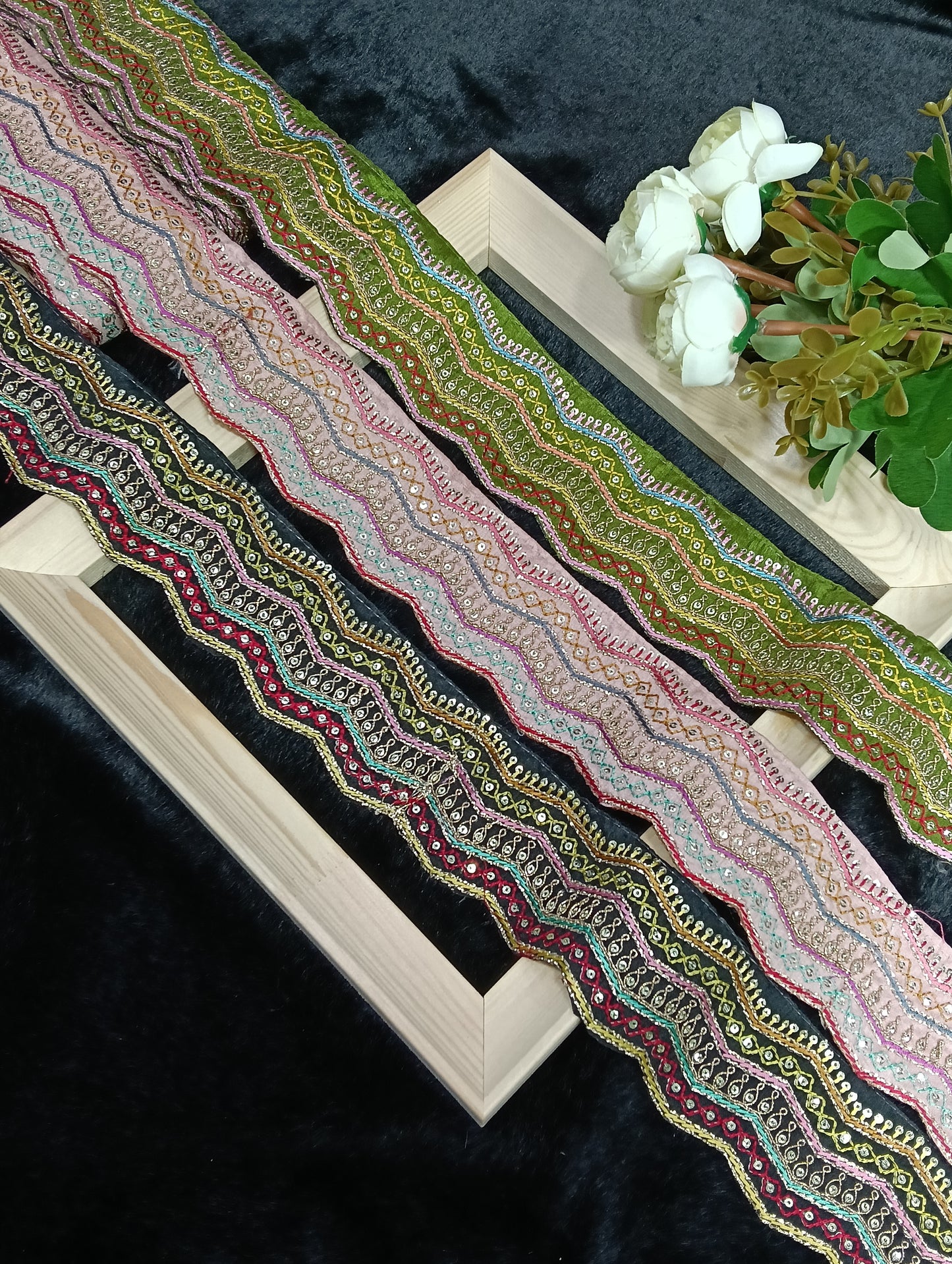 Embroidery Lace Jari Border JA8453