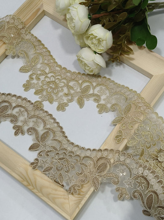 Embroidery Lace Coding Jari Border JA14070