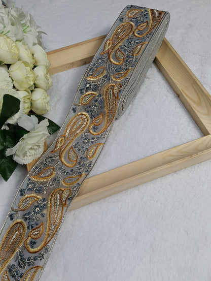 Embroidery Lace Jari Border JA14573
