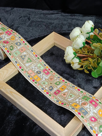 Embroidery Lace Jari Border JA13848