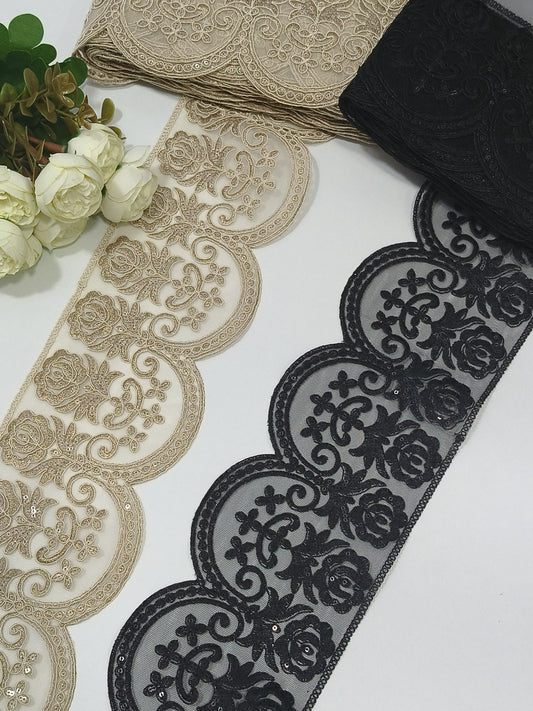 Embroidery Lace Coding Jari Border JA14067
