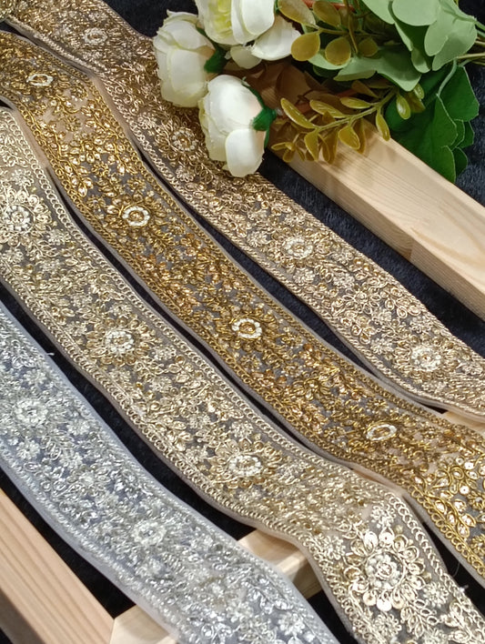 Embroidery Lace Jari Border JA14316