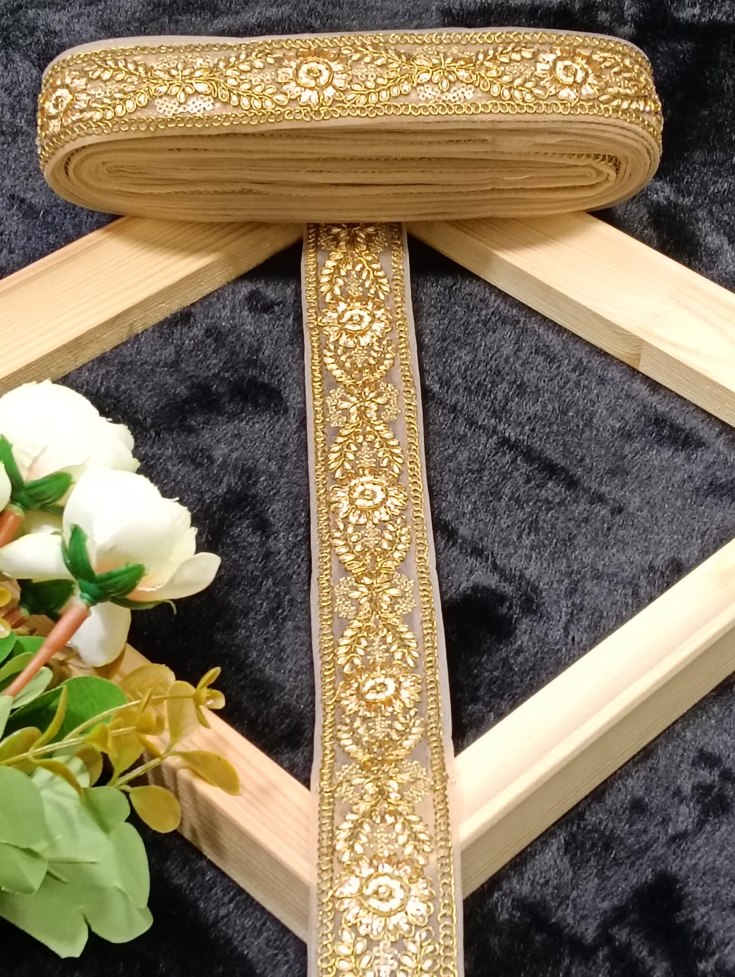 Embroidery Lace Jari Border JA14320