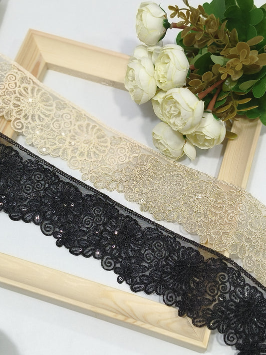 Embroidery Lace Coding Jari Border JA14058