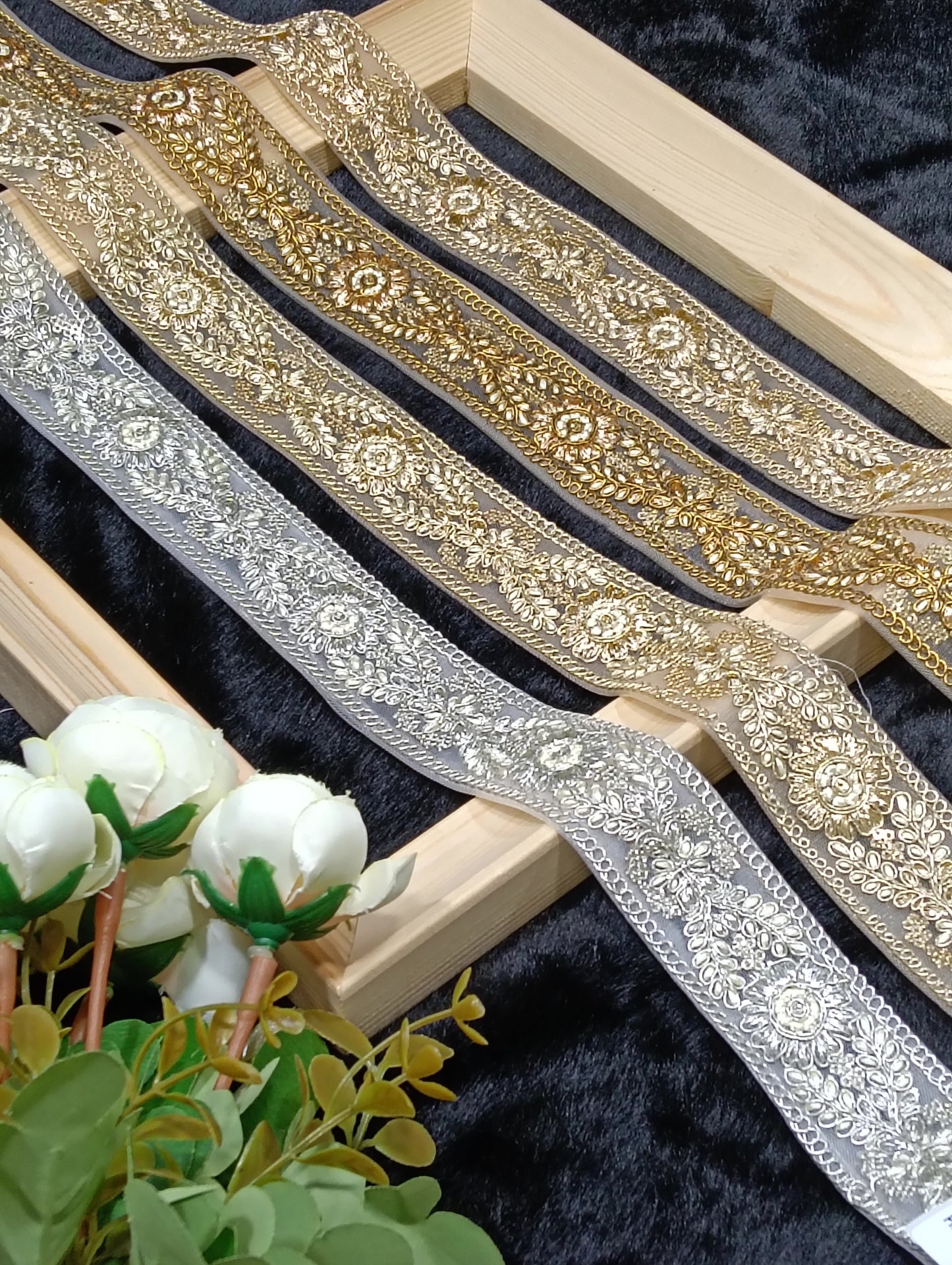 Embroidery Lace Jari Border JA14320