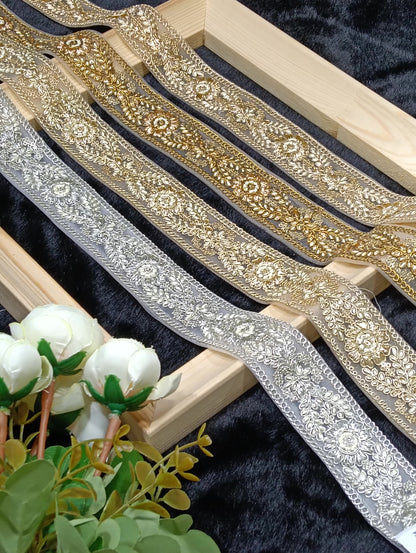 Embroidery Lace Jari Border JA14320