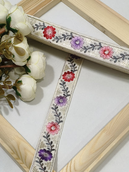 Embroidery Lace Jari Border JA14154