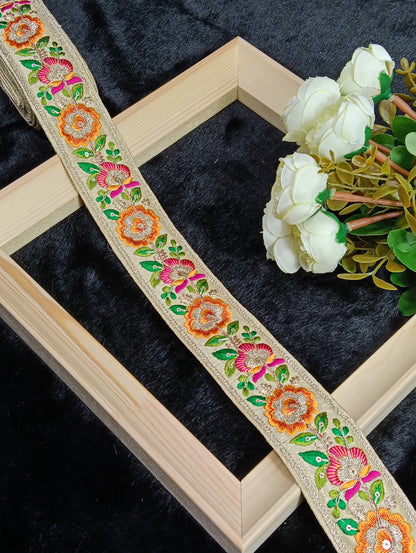 Embroidery Lace Jari Border JA10889