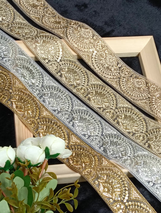 Embroidery Lace Jari Border JA14318