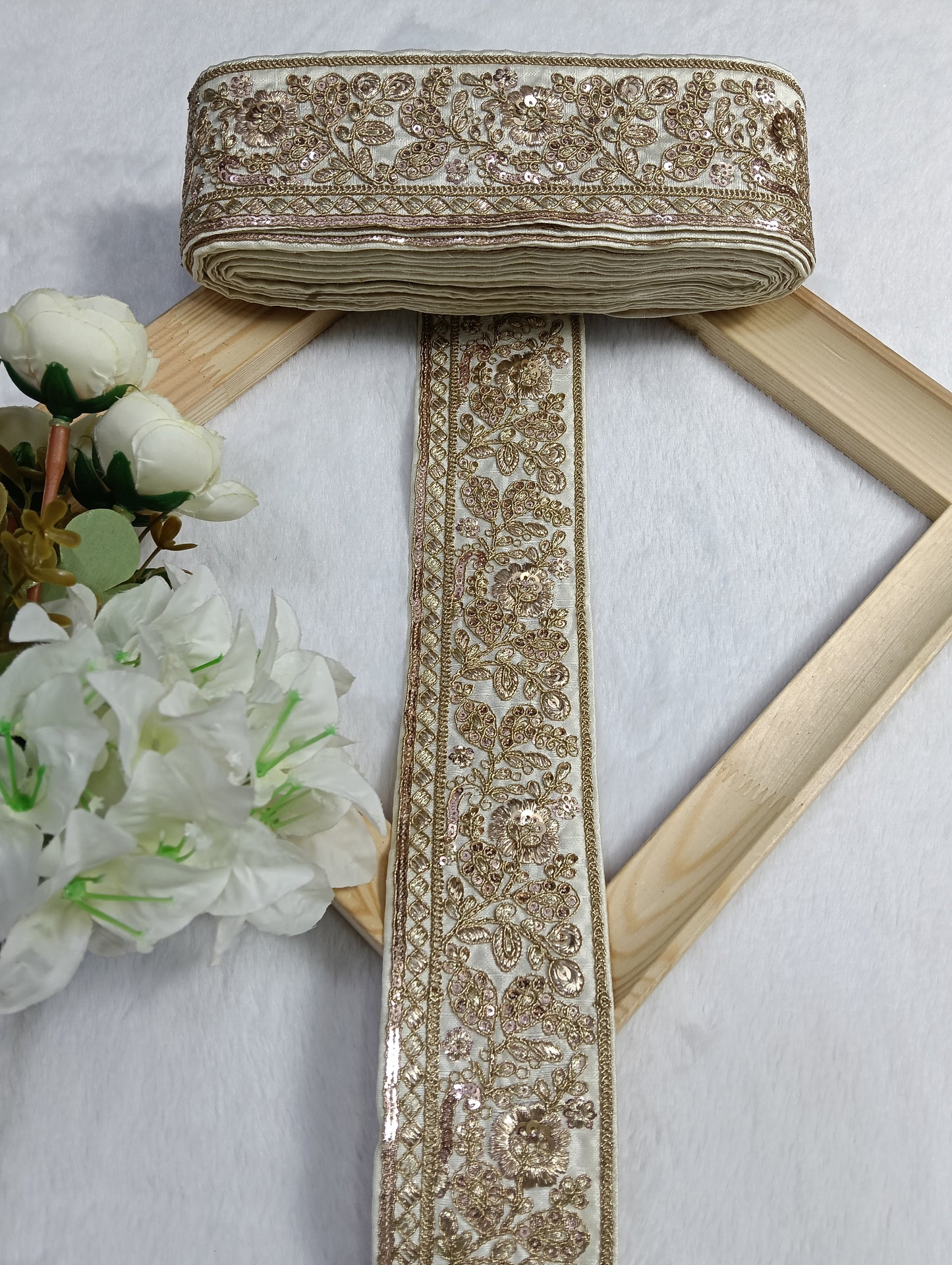 Embroidery Lace Jari Border JA14335