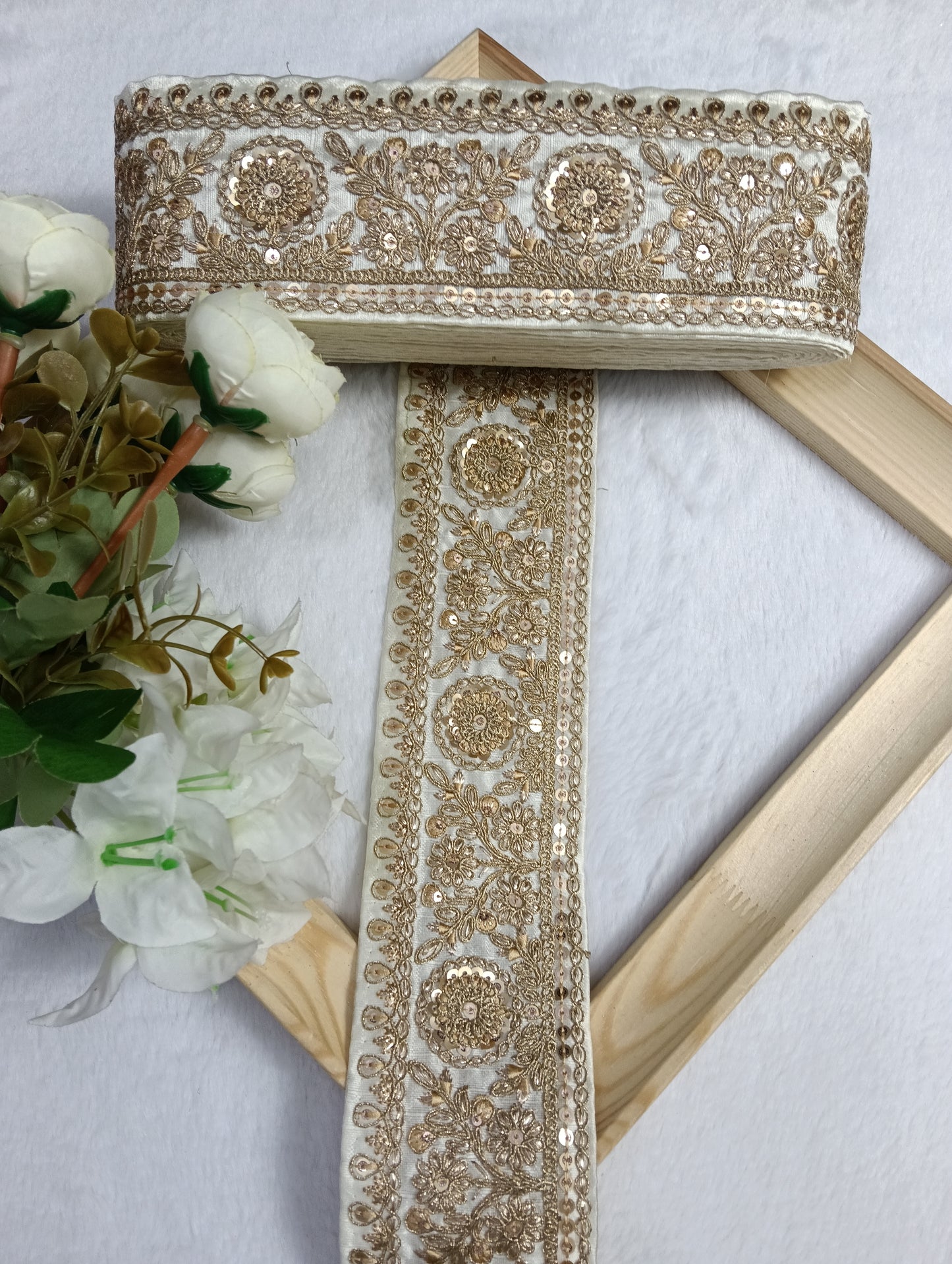 Embroidery Lace Jari Border JA14356