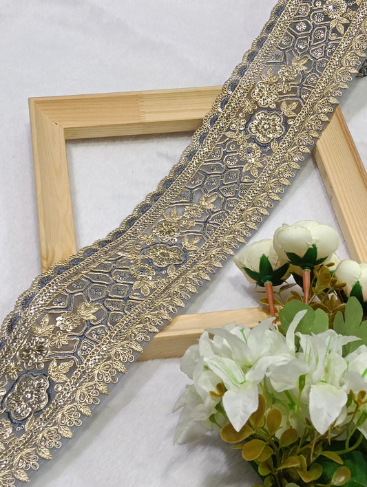 Embroidery Lace Jari Border JA14742