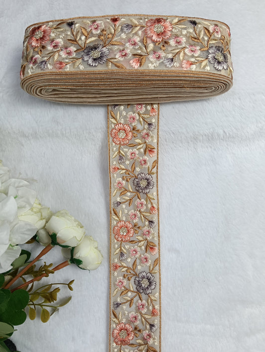 Embroidery Lace Jari Border JA14577