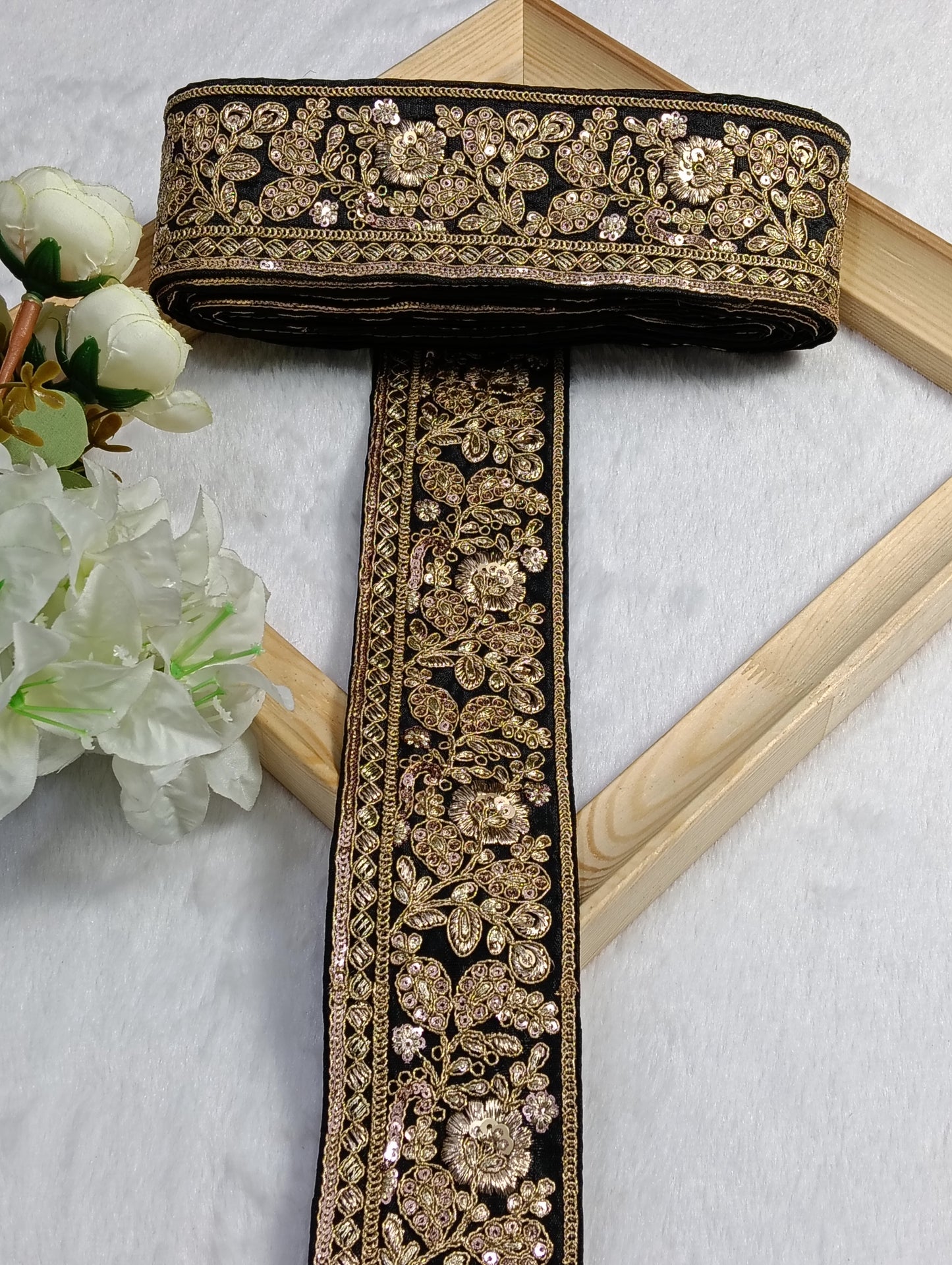 Embroidery Lace Jari Border JA14335