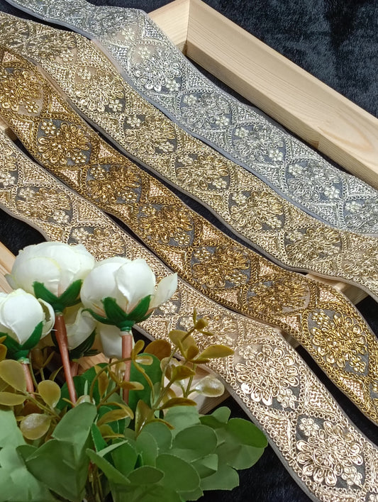 Embroidery Lace Jari Border JA14317