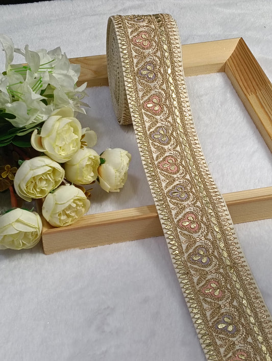 Embroidery Lace Jari Border JA14112