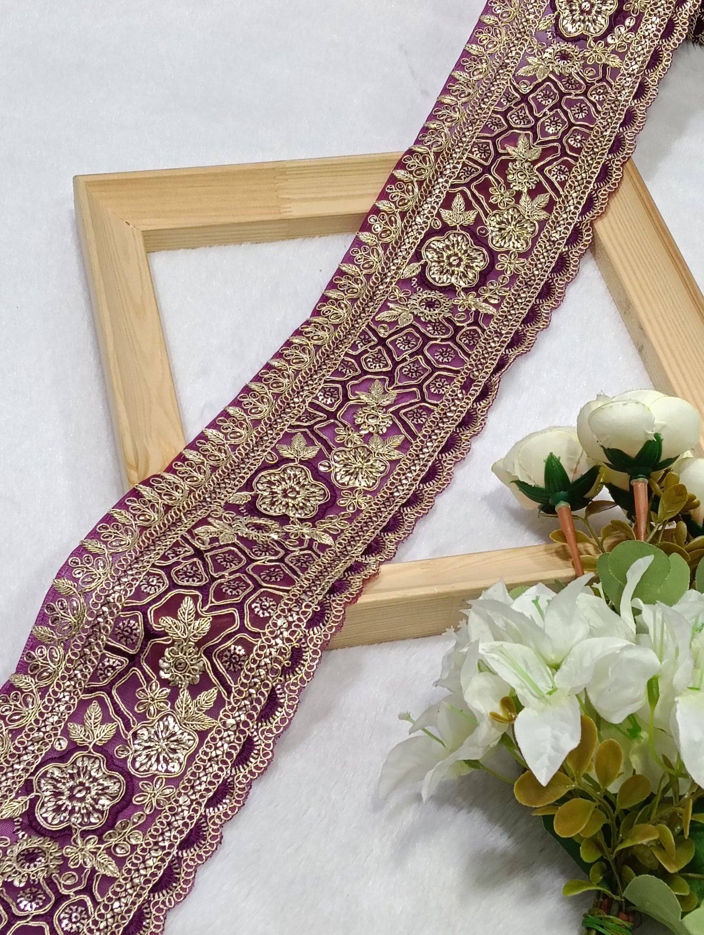 Embroidery Lace Jari Border JA14742